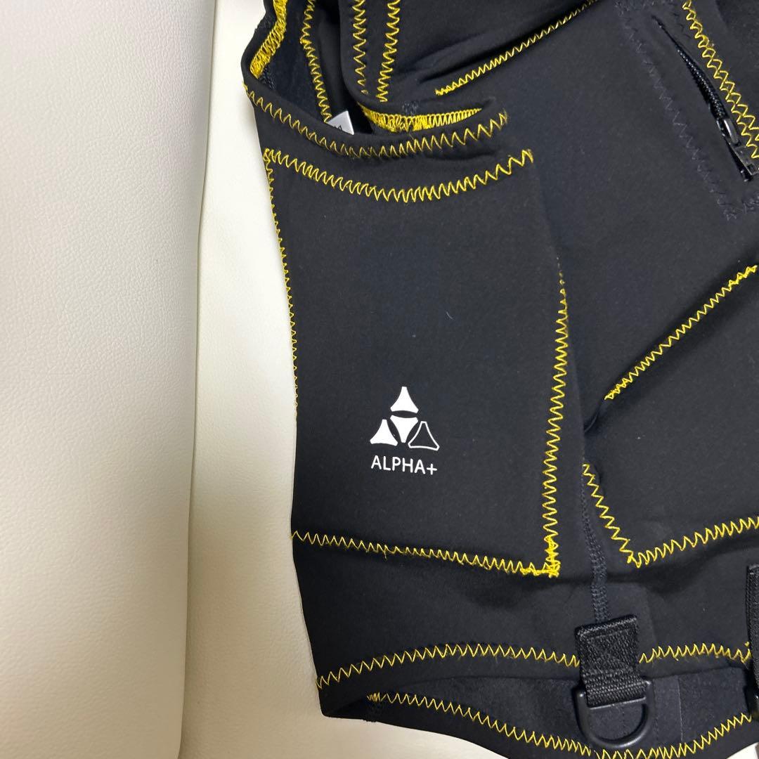 鮎、磯、ALPHA+ ライフジャケット 黒/黄色Ｌサイズ