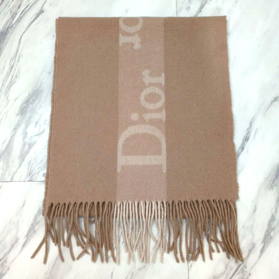 Christian Dior ロゴ入りマフラー ベージュ