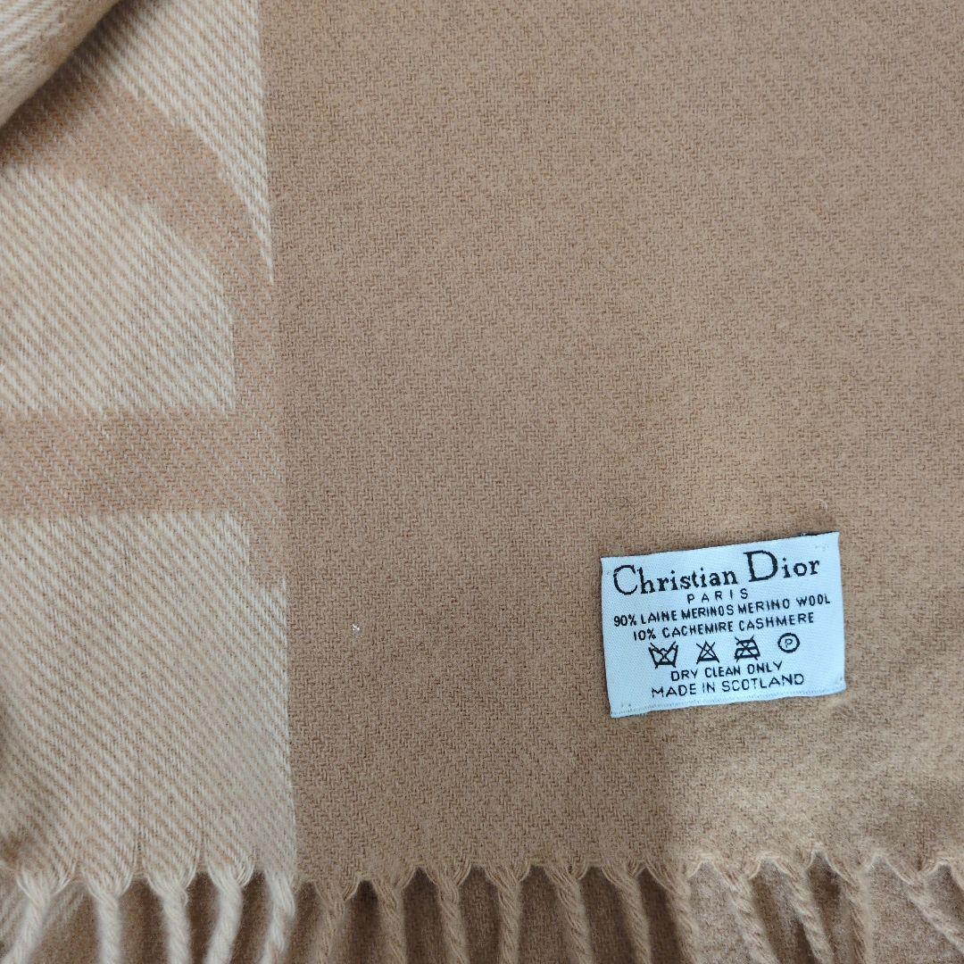 Christian Dior ロゴ入りマフラー ベージュ