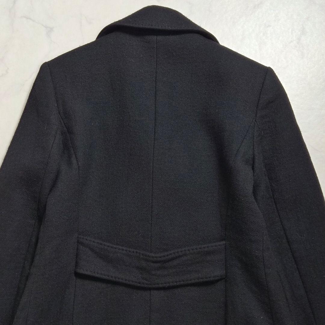 【美品】バーバリーロンドン ピーコート ウール ノバチェック ブラック L