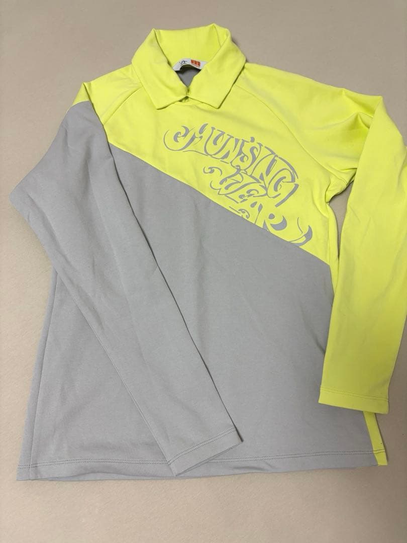 ゴルフ レディース 長袖シャツ グレー/イエロー