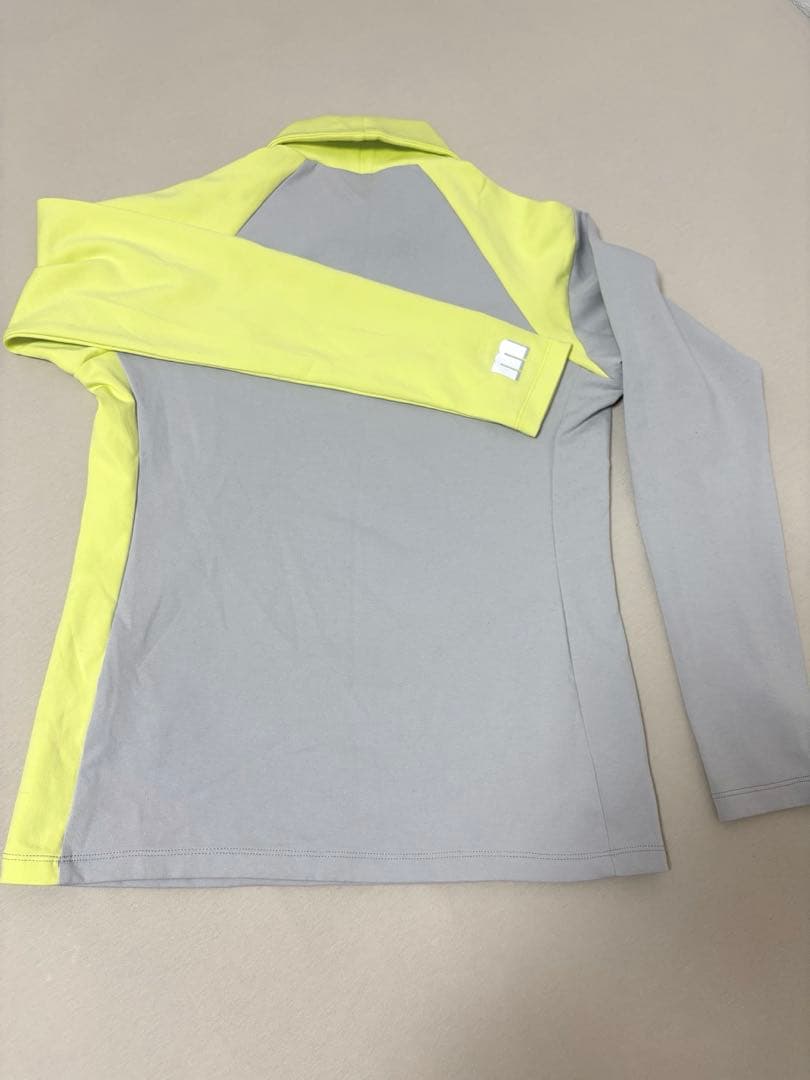 ゴルフ レディース 長袖シャツ グレー/イエロー