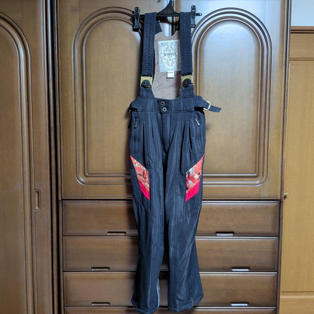 【WINDEX・ウインデックス】スキーウェア ブラック✕レッド ２点セット