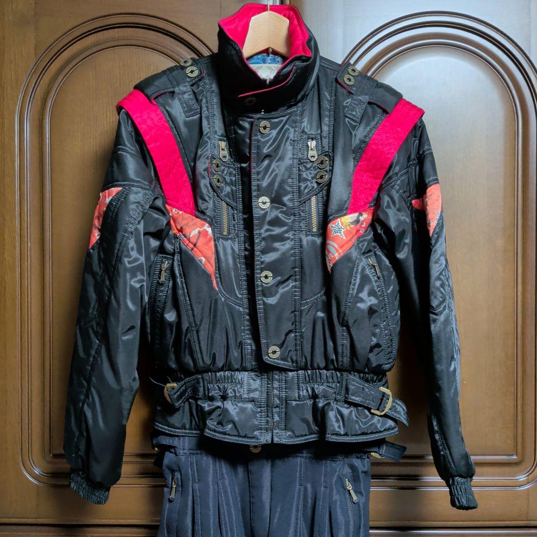 【WINDEX・ウインデックス】スキーウェア ブラック✕レッド ２点セット