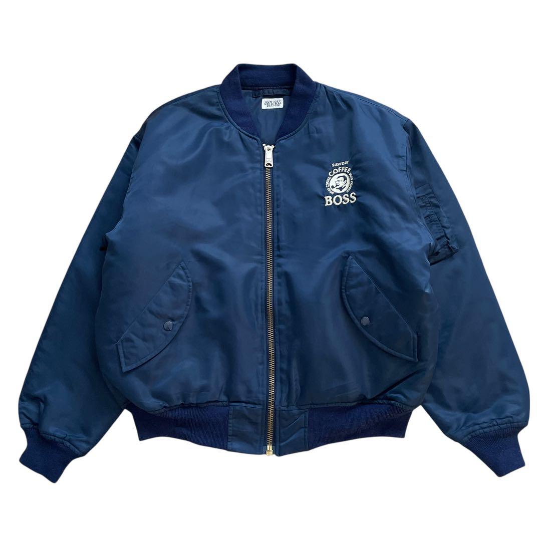 極美品 90s ビンテージ BOSSジャン 2nd MA-1タイプ 両面刺繍ロゴ