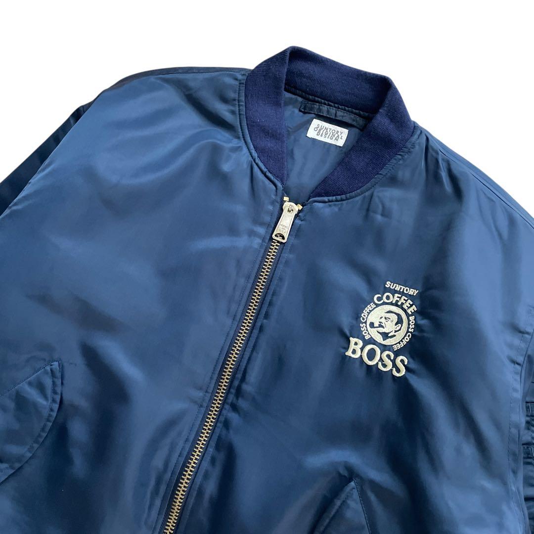 極美品 90s ビンテージ BOSSジャン 2nd MA-1タイプ 両面刺繍ロゴ