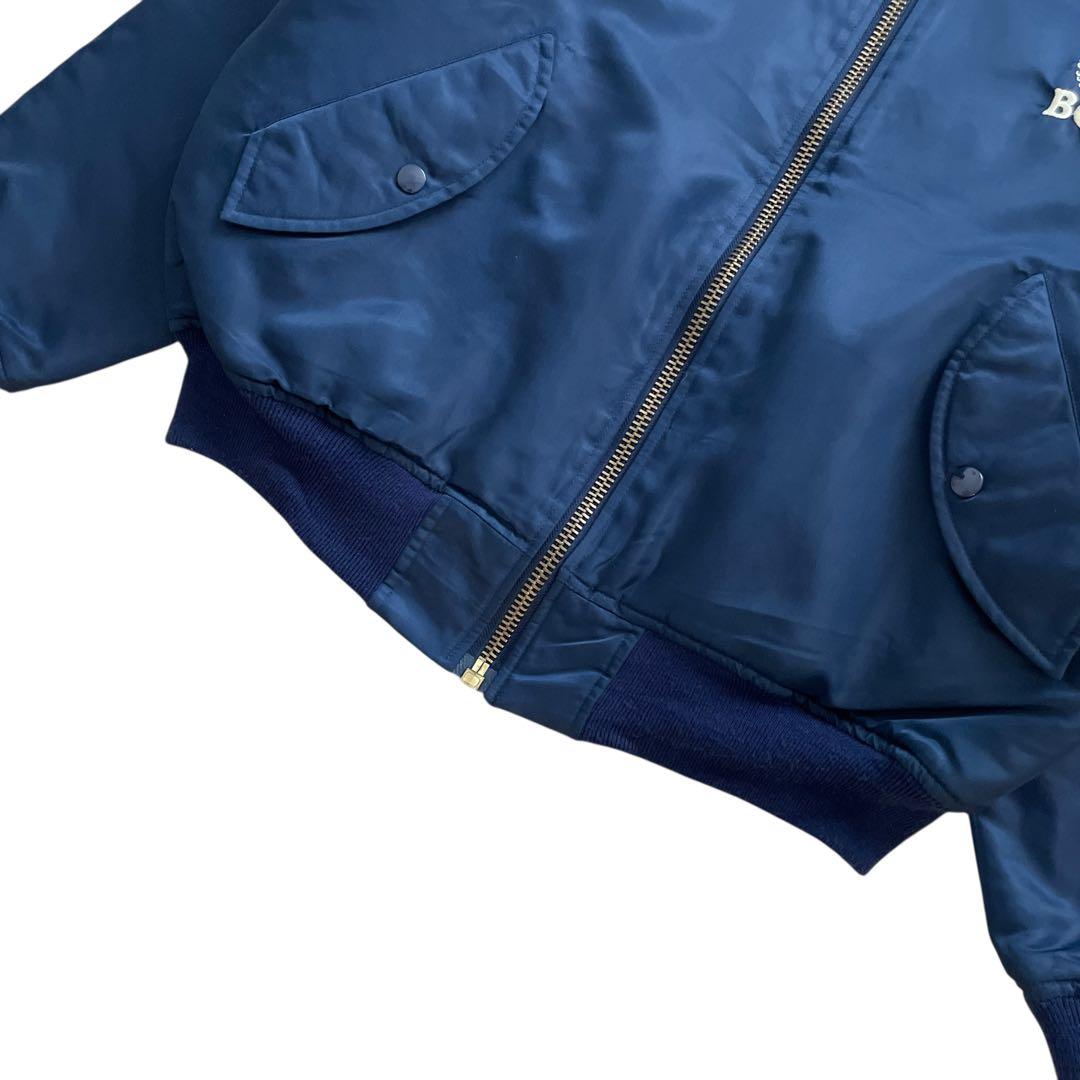 極美品 90s ビンテージ BOSSジャン 2nd MA-1タイプ 両面刺繍ロゴ