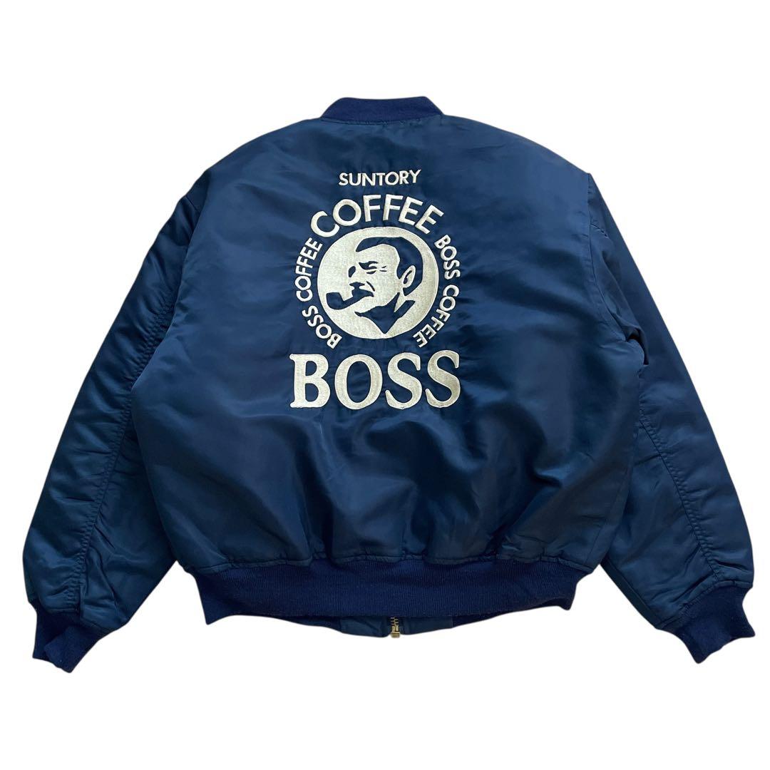極美品 90s ビンテージ BOSSジャン 2nd MA-1タイプ 両面刺繍ロゴ