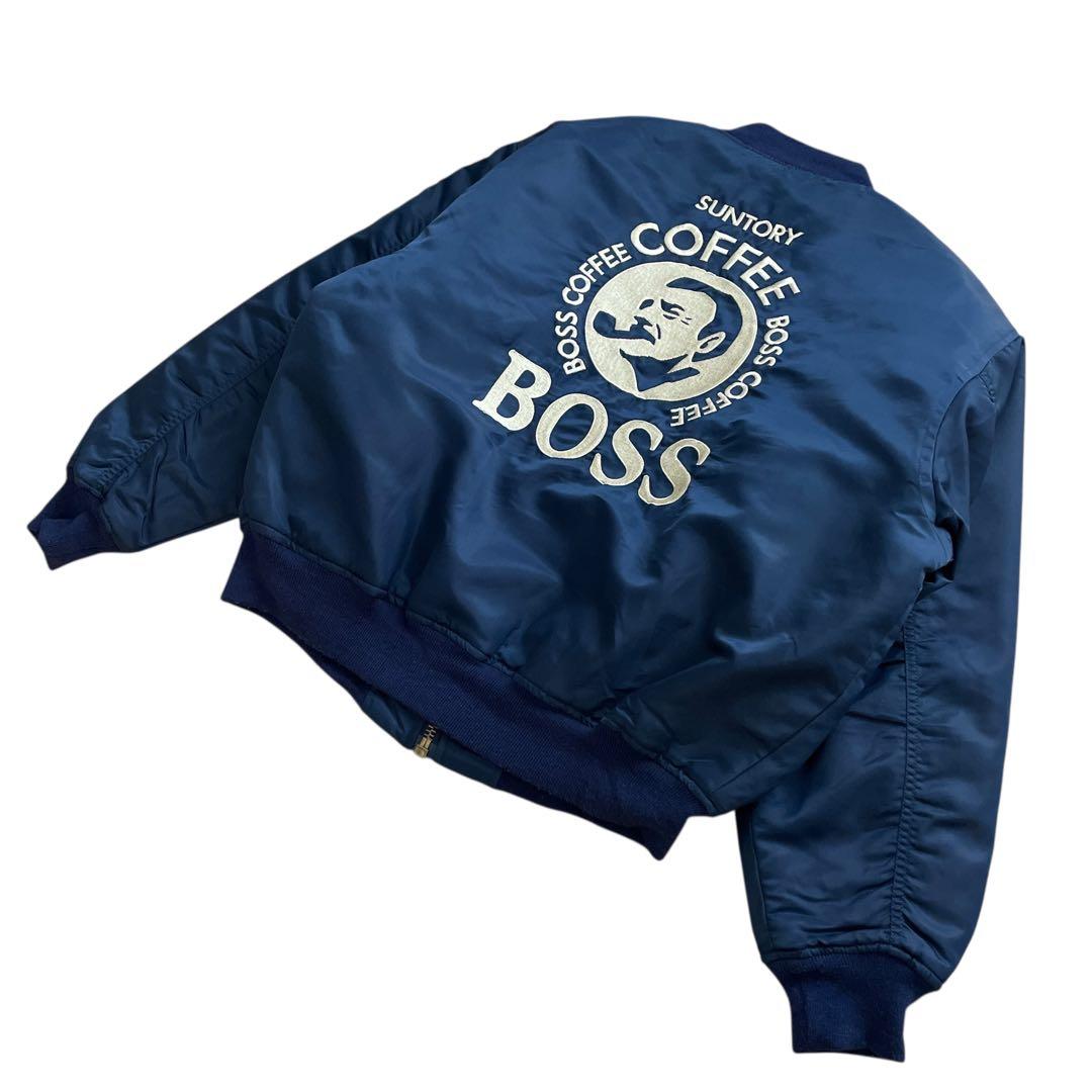 極美品 90s ビンテージ BOSSジャン 2nd MA-1タイプ 両面刺繍ロゴ