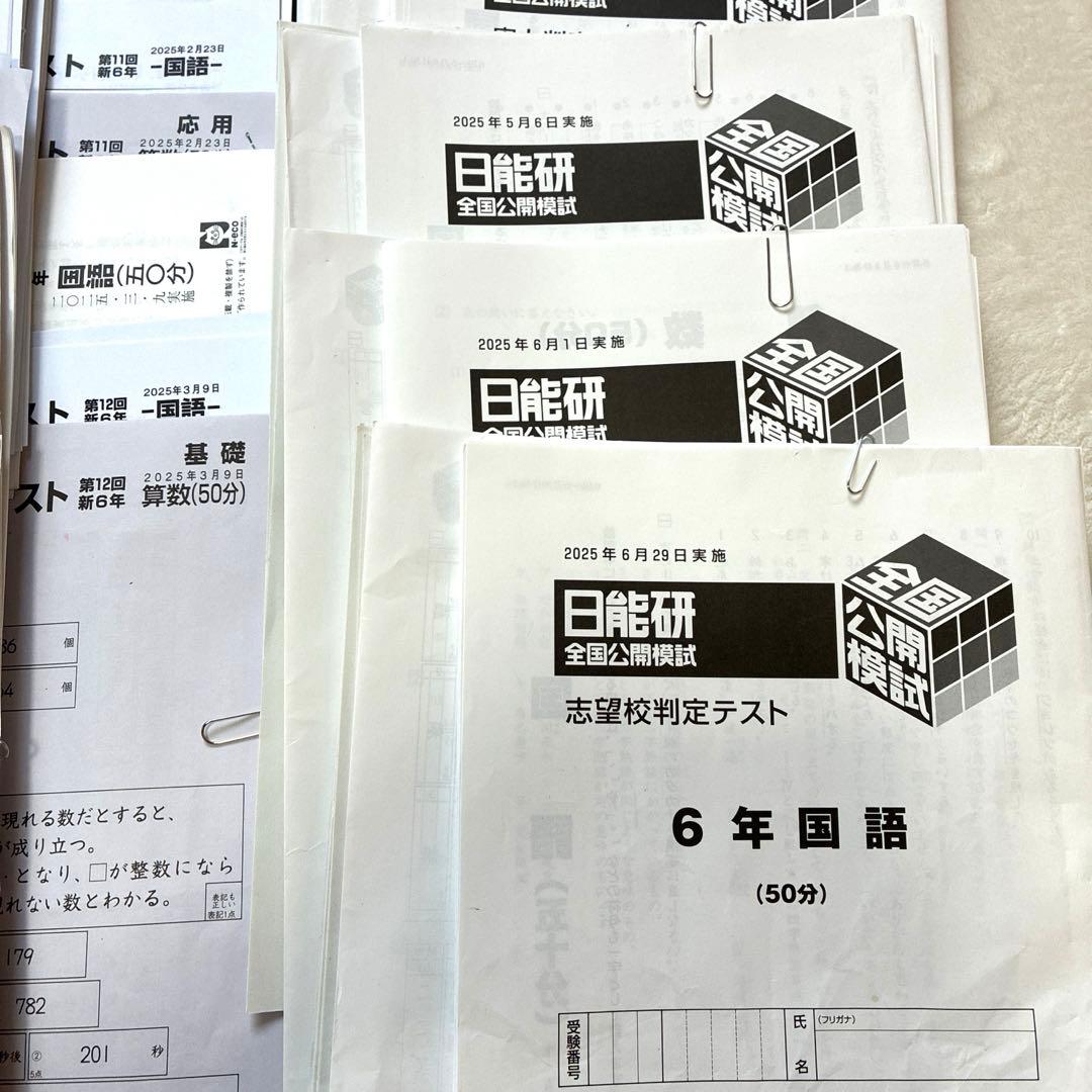 【最新2025年】日能研6年 前期　24回分　公開模試　育成テスト　入試実践模試