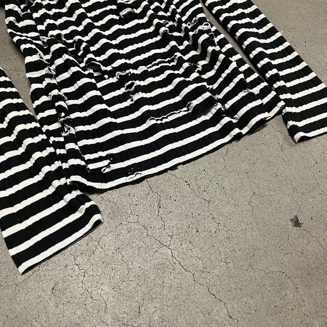 トップス - 00s Archive V-neck damage border l/s