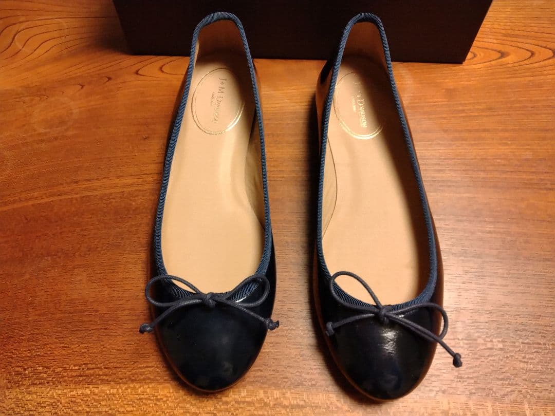 J&M Davidson ネイビー バレエシューズ 36 新品 滑り防止裏張済