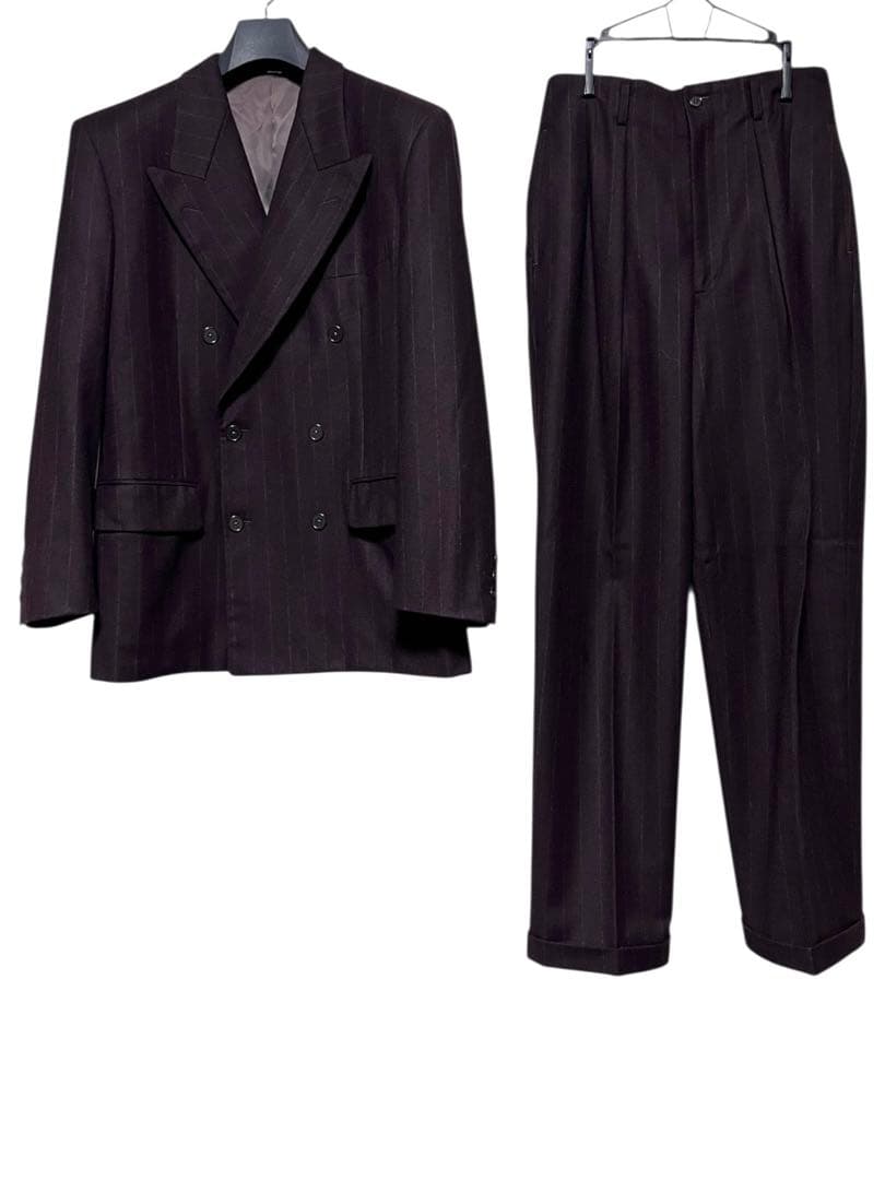 レア　80〜90s タケオキクチ　ストライプダブルウールセットアップ　サイズ2