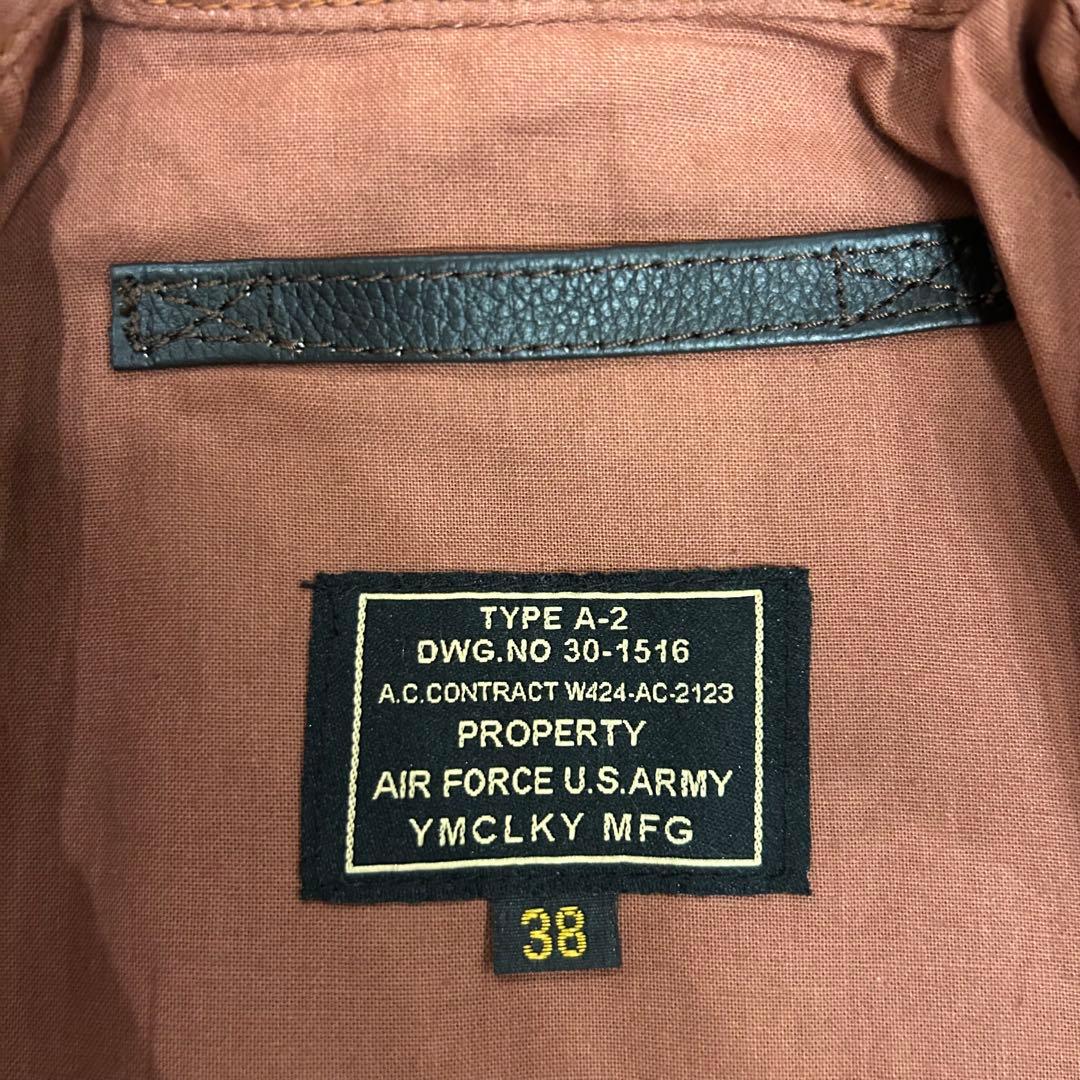 【美品】A2フライトジャケット 黒38 ホースレザージャケット