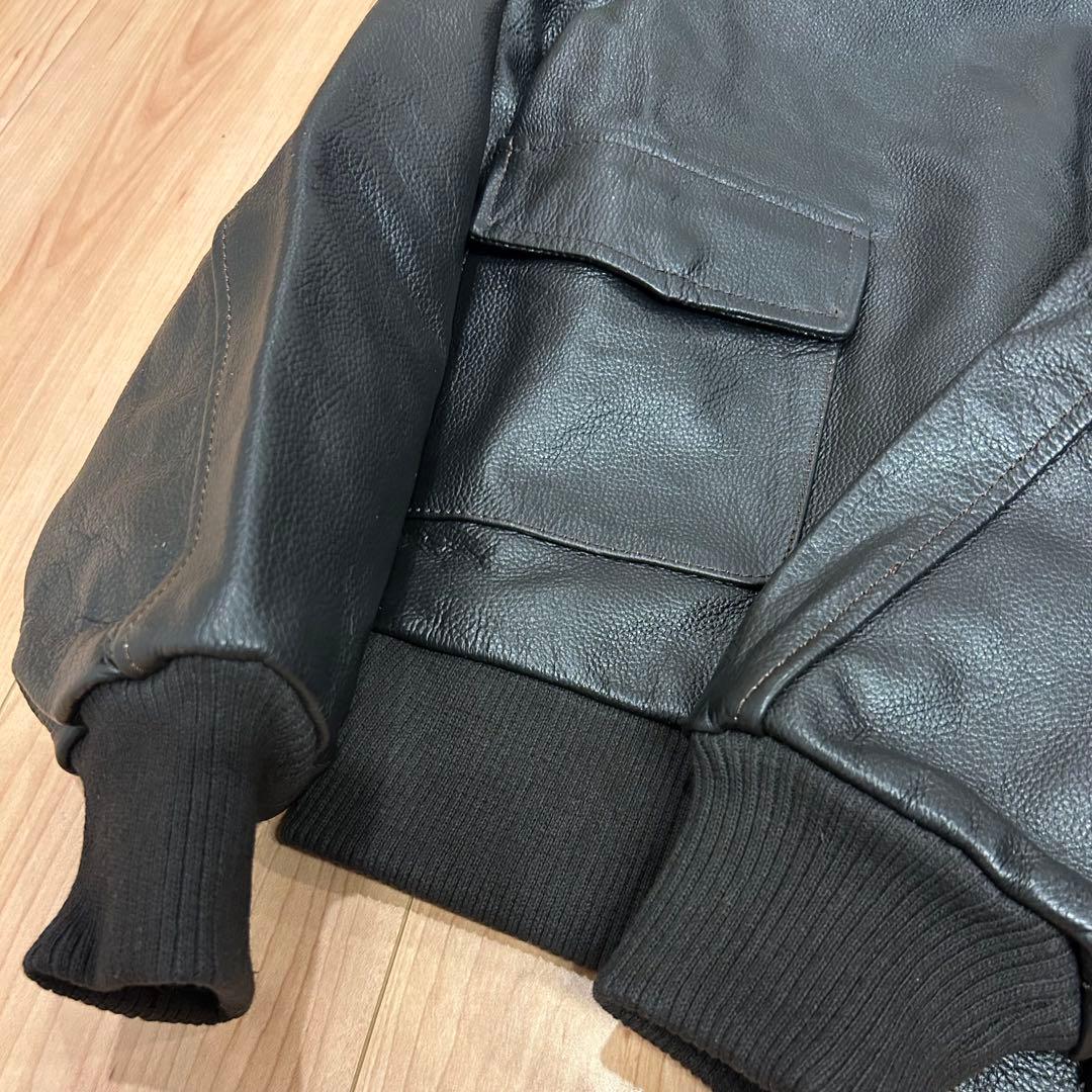 【美品】A2フライトジャケット 黒38 ホースレザージャケット