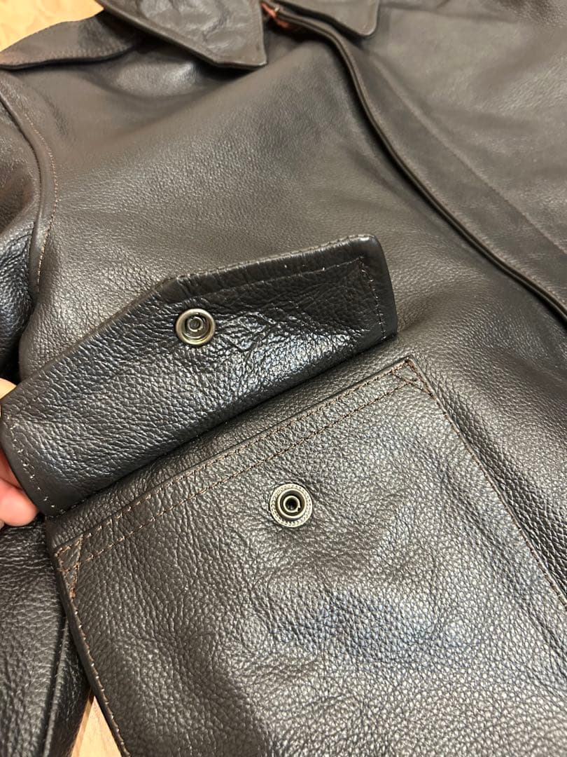 【美品】A2フライトジャケット 黒38 ホースレザージャケット