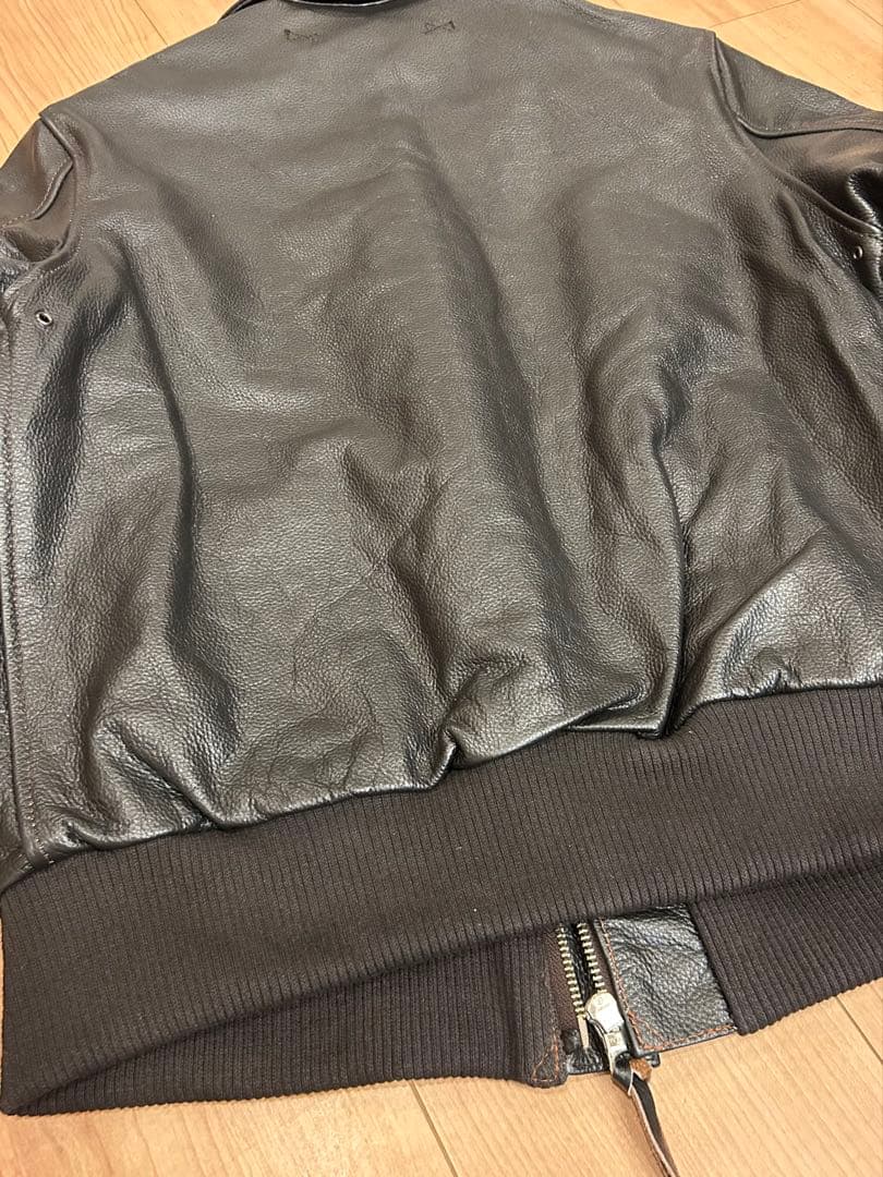 【美品】A2フライトジャケット 黒38 ホースレザージャケット