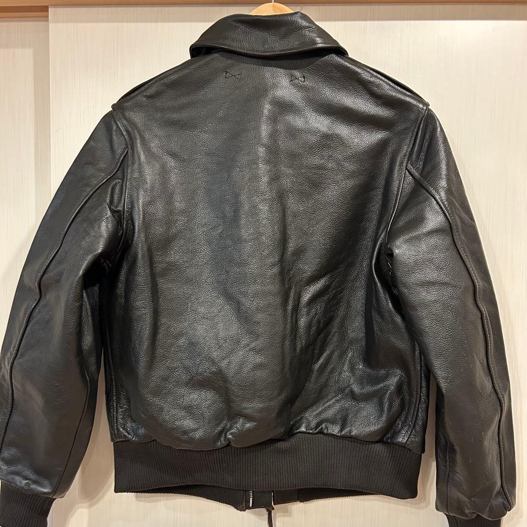 【美品】A2フライトジャケット 黒38 ホースレザージャケット