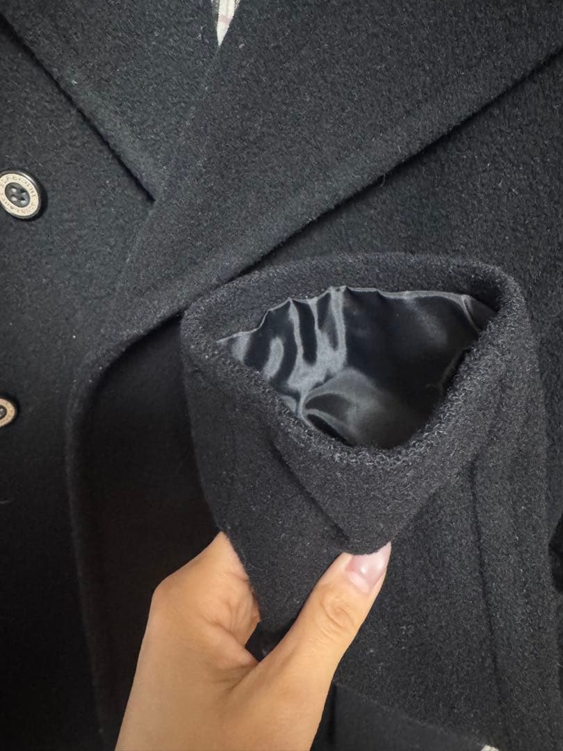 専用。BURBERRY BLUE LABEL ブラックピーコート