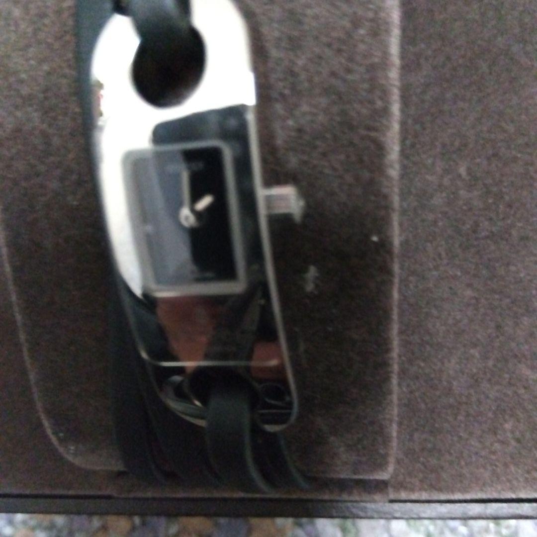 GUCCI クォーツ腕時計 シルバー/ブラック皮紐