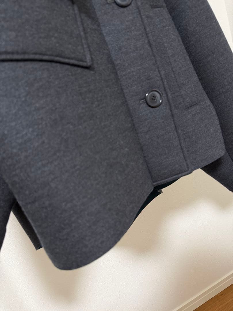 うさこ　エンフォルド　ウールボンディングショートコートチャコールグレー38