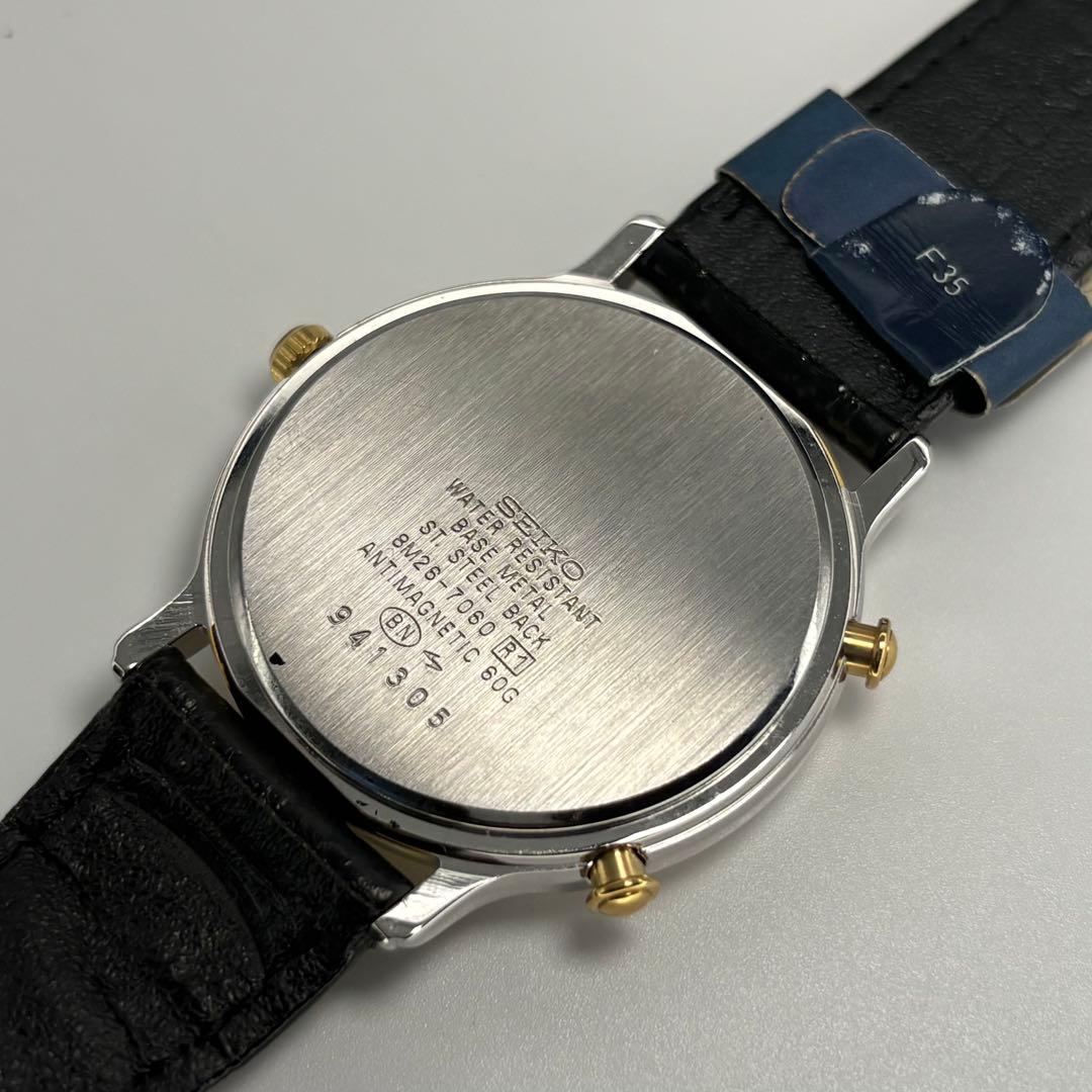 デッドストック品 SEIKO セイコー 高級QZ時計 クロノグラフ 電池交換済