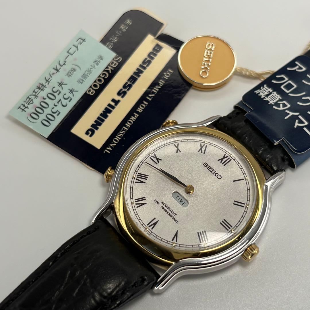 デッドストック品 SEIKO セイコー 高級QZ時計 クロノグラフ 電池交換済