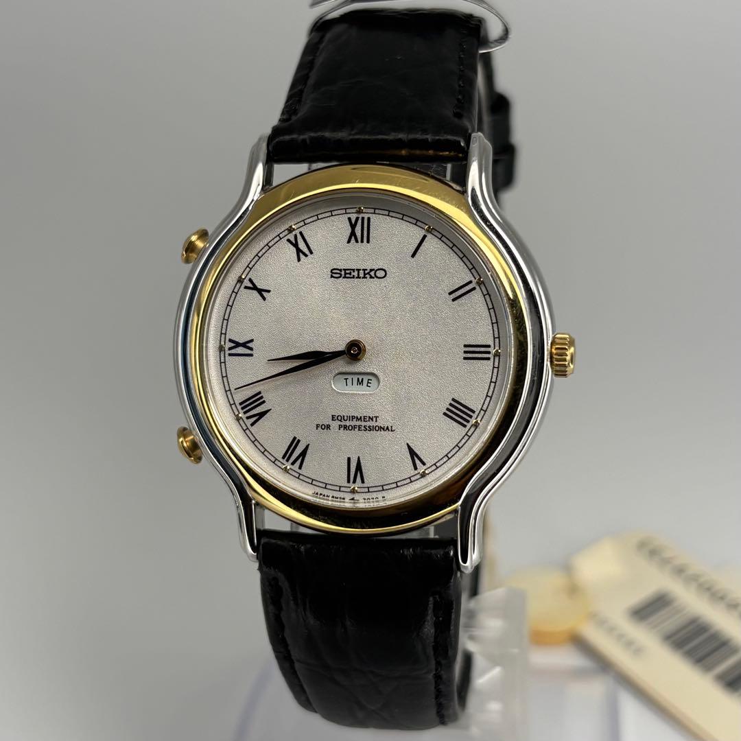 デッドストック品 SEIKO セイコー 高級QZ時計 クロノグラフ 電池交換済