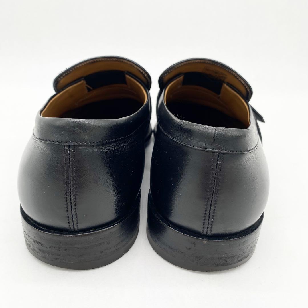 A17853 ルイヴィトン ダミエライン ロゴ金具 レザーローファー 黒 UK7