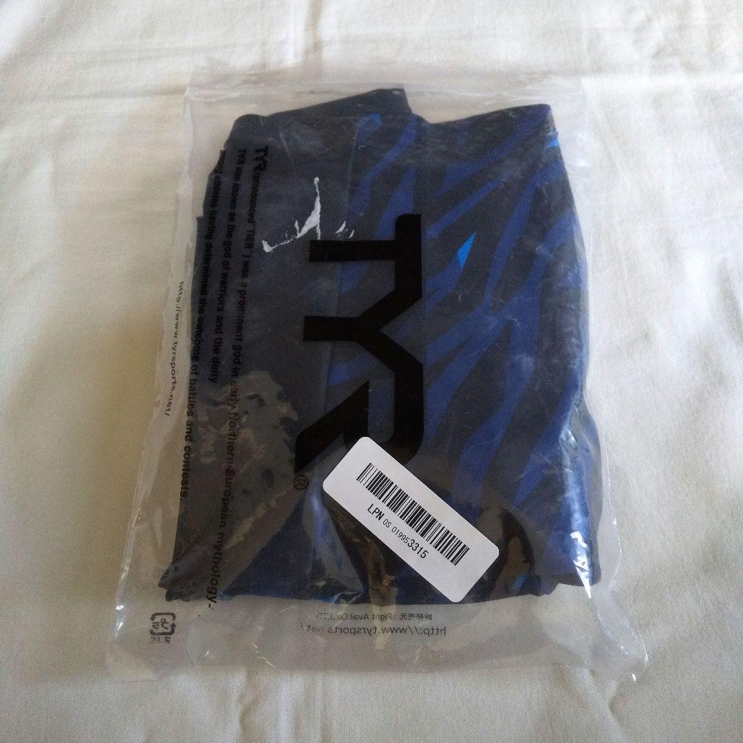 新品 TYR 競泳用水着 ハイバックL黒×ネイビー×ブルー日本製