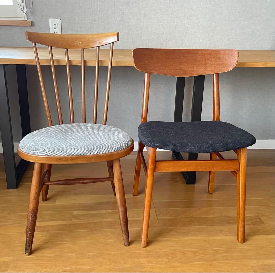 デンマークヴィンテージチェア＆秋田木工の2脚セット 札幌市内引取り限定