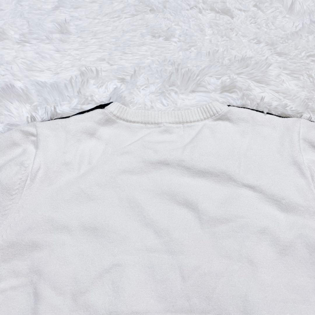 完売品マークアンドロナ 近年 バイカラー クルーネック　セーター スカル ドクロ