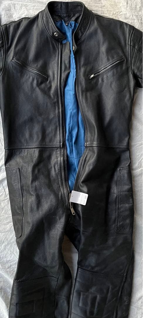 rst ブラックレザー　つなぎ　オールインワン