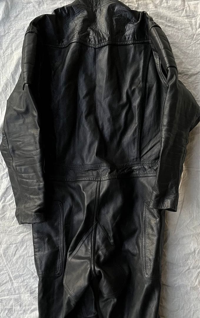 rst ブラックレザー　つなぎ　オールインワン