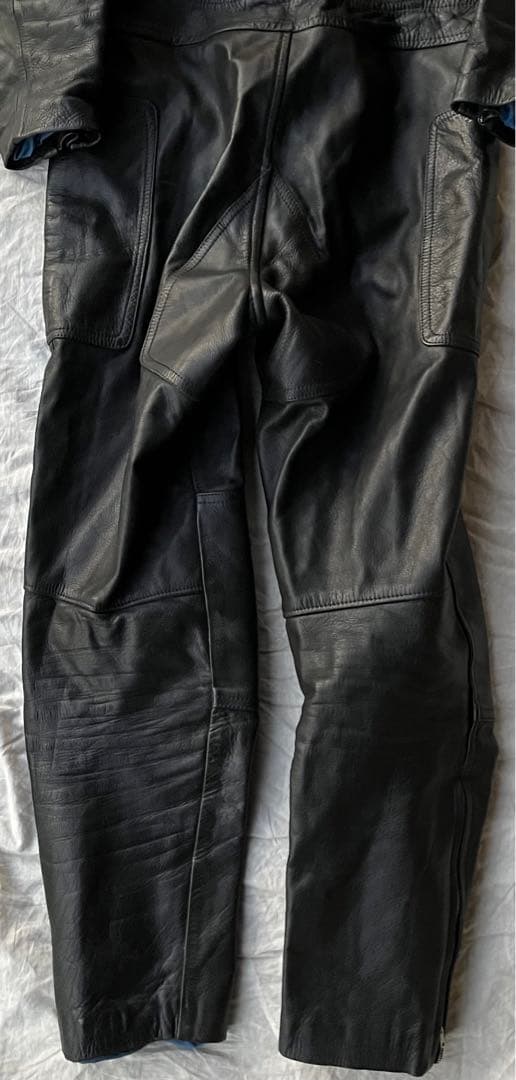 rst ブラックレザー　つなぎ　オールインワン