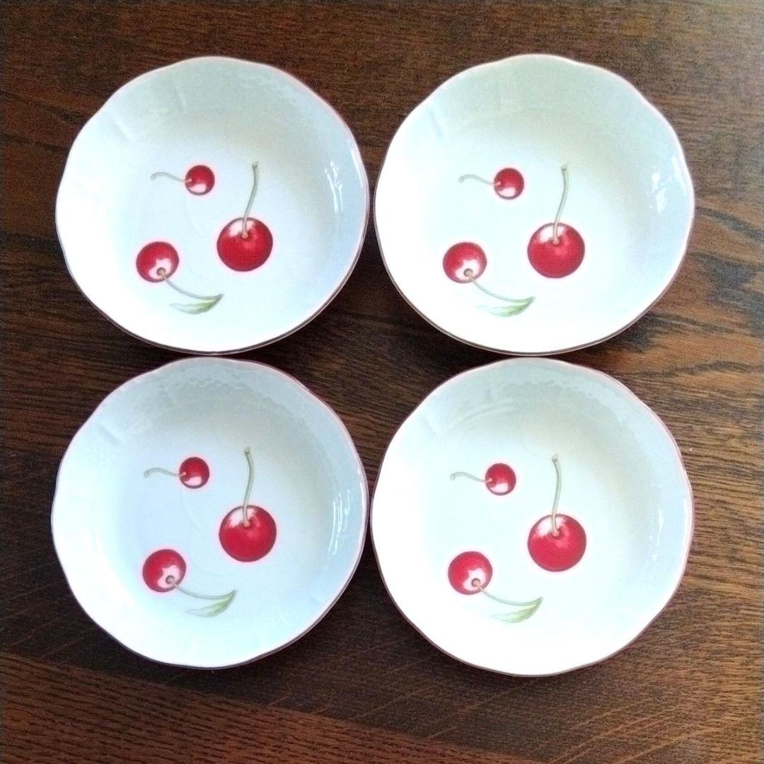 リチャードジノリ アンティコチェリー 皿 プレート 14cm 4枚 さくらんぼ