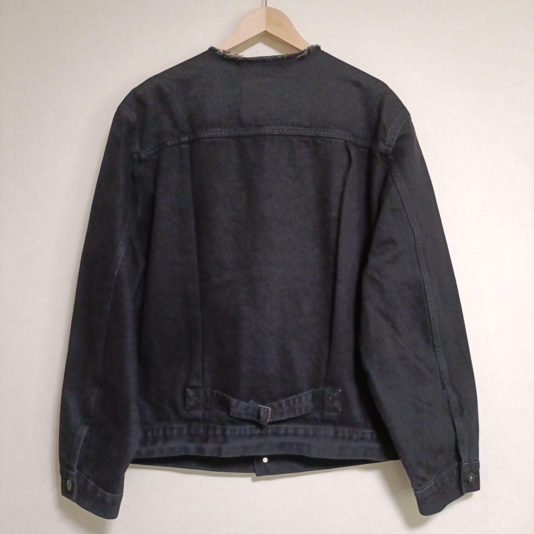 リーバイス　エディフィス 別注 ノーカラーデニムジャケット　ブラック　1st