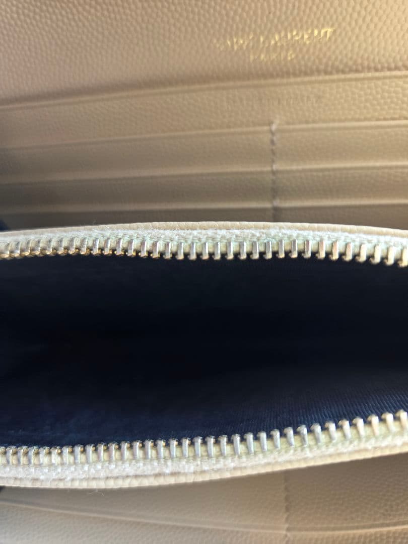 サンローラン YSL 長財布 ベージュ 正規品 付属品完備　週末お値下げ