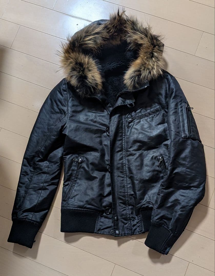 【ココ】SHELLAC N-2BJACKET ラクーンファー 裏ボア