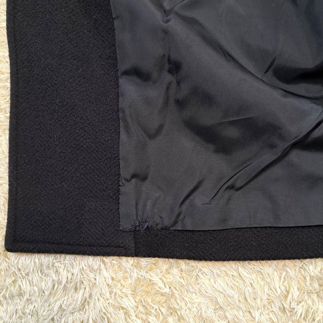 KENZO マキシ丈　着丈121cm　ロングコート　ヘリンボーン　黒