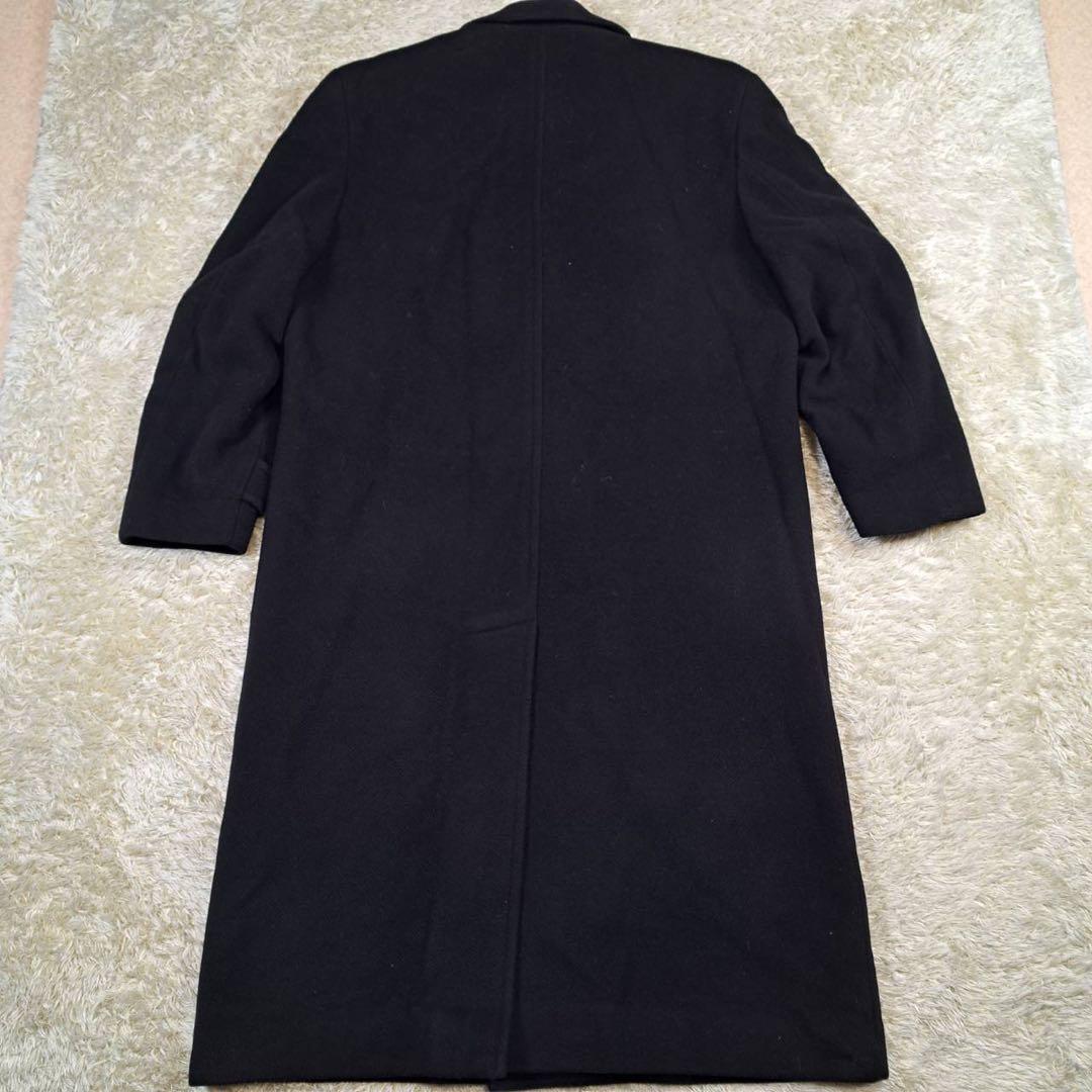 KENZO マキシ丈　着丈121cm　ロングコート　ヘリンボーン　黒