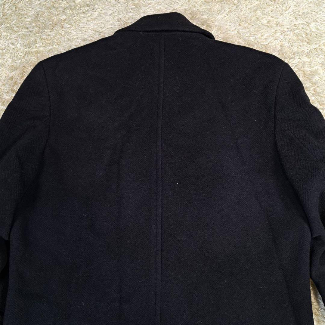 KENZO マキシ丈　着丈121cm　ロングコート　ヘリンボーン　黒