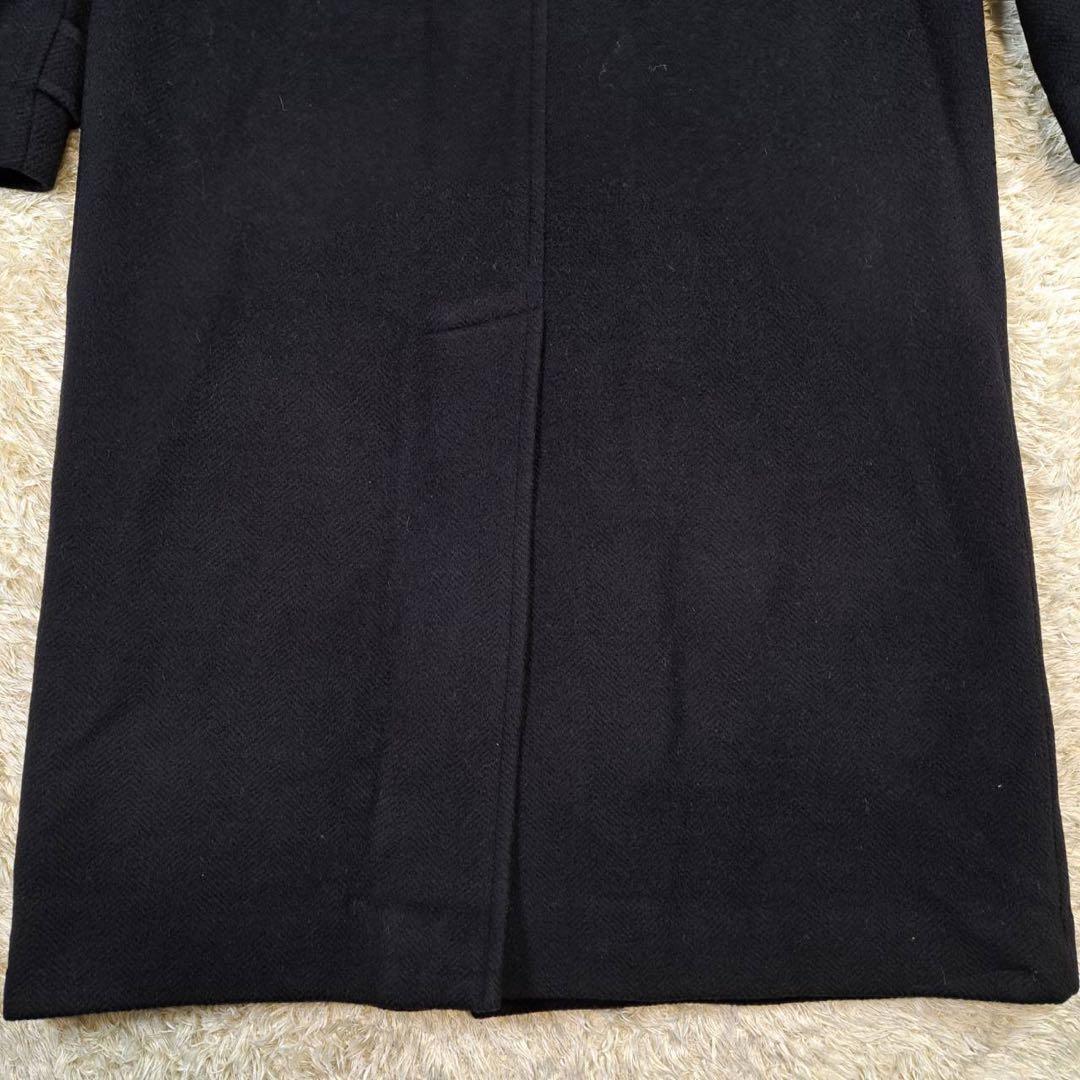 KENZO マキシ丈　着丈121cm　ロングコート　ヘリンボーン　黒