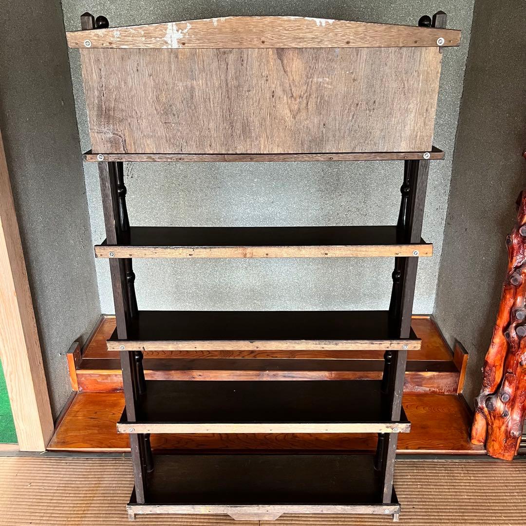 レトロ　ウッドブックキャビネット　木製本棚　５段