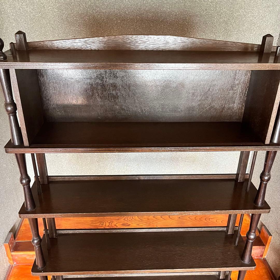 レトロ　ウッドブックキャビネット　木製本棚　５段