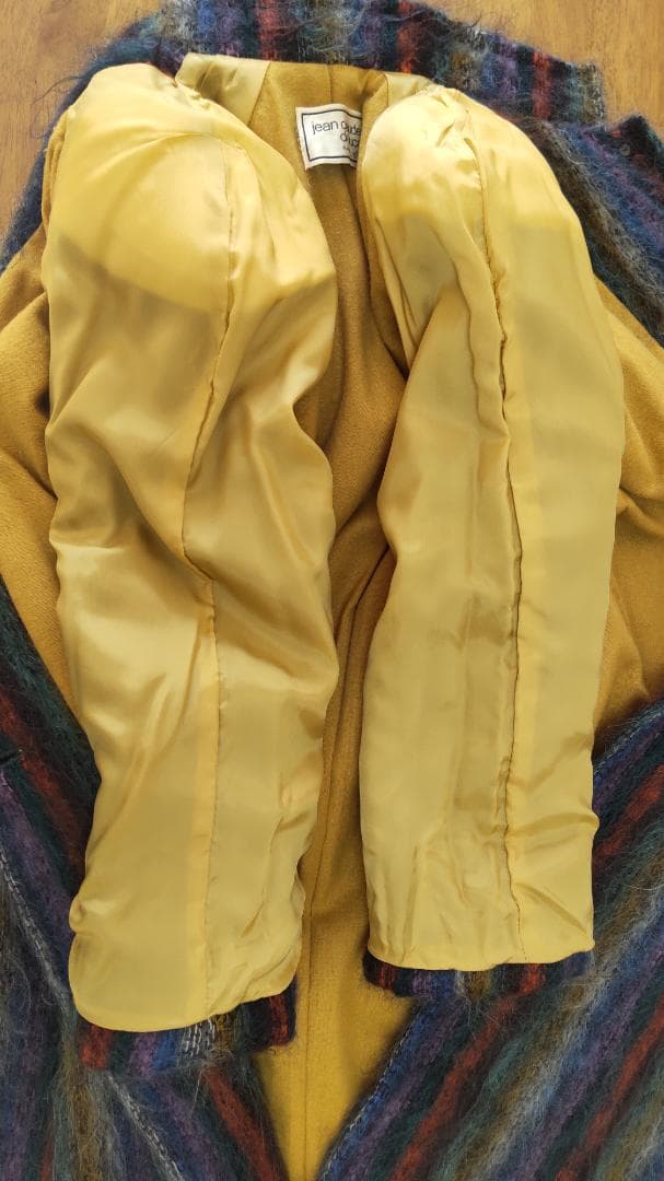 多色ストライプデザイン・ウールロングコート