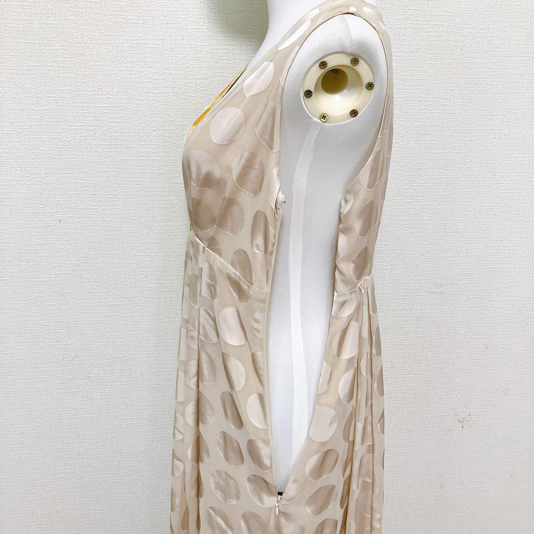 ヨーカン　ワンピース　ドレス　ドット　花柄　グリーン系