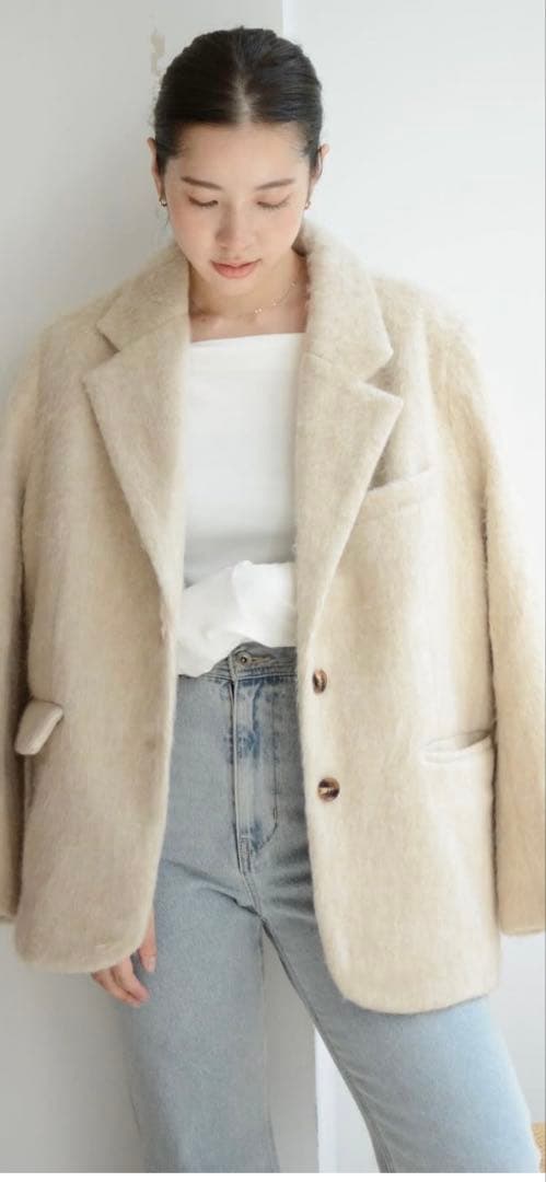 本日限定最終値下！ベースメントオンライン　モヘアシャギージャケットコート