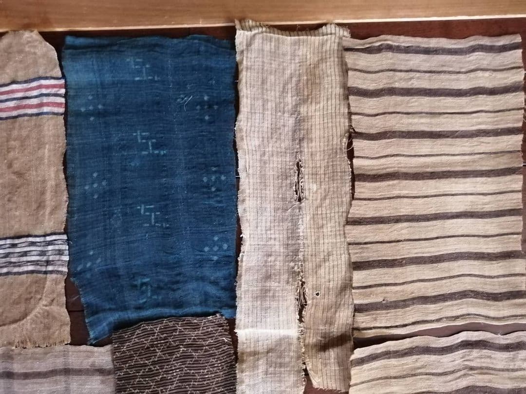 古い芭蕉布ハギレ　13種15点まとめて