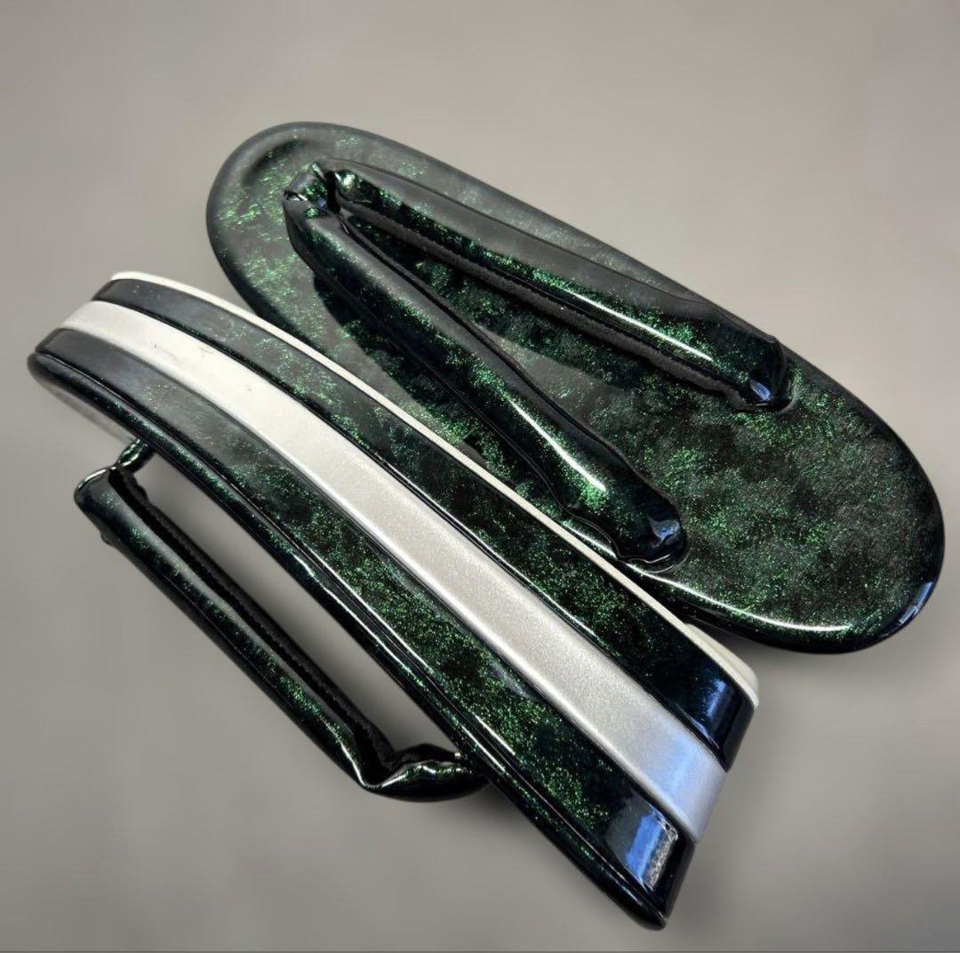 パール塗装エナメル厚底草履バッグセット／NO.15